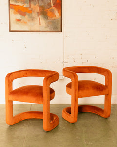 Vivienne Sculptural Lounge Chair in Terra-Cotta