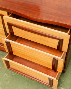 Blonde and Dark wood Vintage Dresser