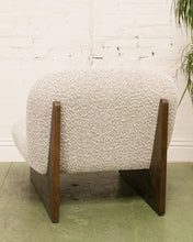 Load image into Gallery viewer, Textured Modern Lounge Chair and Ottoman with Dark Wood Base
