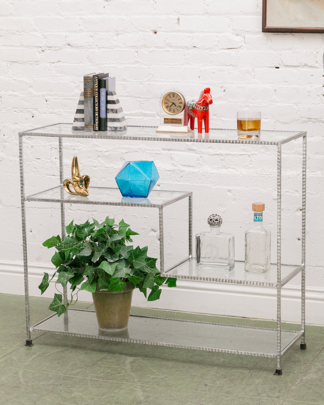 Hammered Metal Etagere Lower Shelf