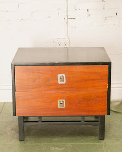 Walnut and Black Nightstand