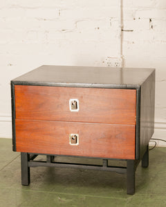 Walnut and Black Nightstand