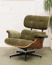 Load image into Gallery viewer, Green Reupholstered Lounge Chair &amp; Ottoman
