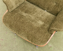 Load image into Gallery viewer, Green Reupholstered Lounge Chair &amp; Ottoman
