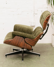 Load image into Gallery viewer, Green Reupholstered Lounge Chair &amp; Ottoman
