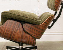 Load image into Gallery viewer, Green Reupholstered Lounge Chair &amp; Ottoman
