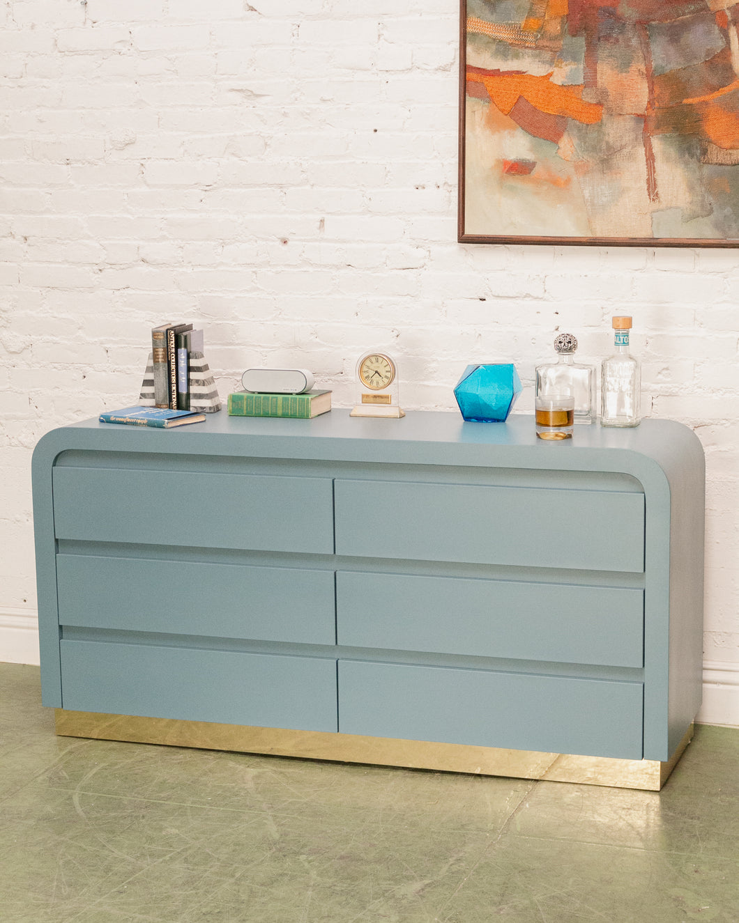 Blue Post Modern Dresser