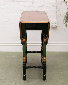 Vintage Design Chinoiserie Table 1880-1900 Handmade Chinese Chinoiserie Gateleg Sutherland Extending Table