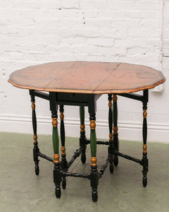 Vintage Design Chinoiserie Table 1880-1900 Handmade Chinese Chinoiserie Gateleg Sutherland Extending Table