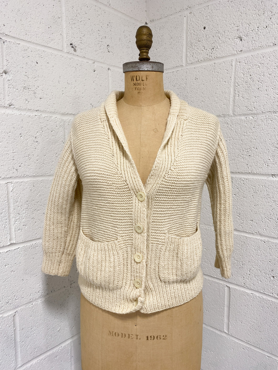 Small Cream Colored Thick Cardigan