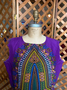 Purple Dashiki Dress with Raw Cut Sleeves (14)