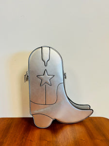 Silver Boot Shape Shoulder Bag