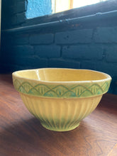 Load image into Gallery viewer, 1920’s Green and Cream Stoneware Serving Bowl -Made in the USA
