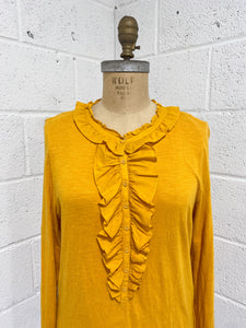 Long Sleeve Mustard Colored Blouse (L)