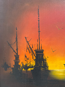 Oil Painting of Ships