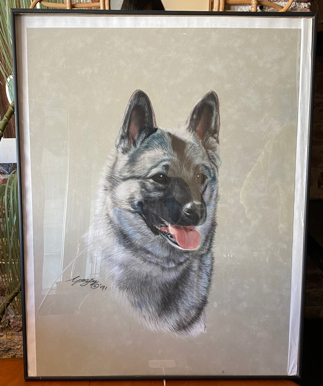 Original Pastel of Norwegian ElkHound