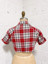 Load image into Gallery viewer, Plaid Crop Short Sleeve Jacket
