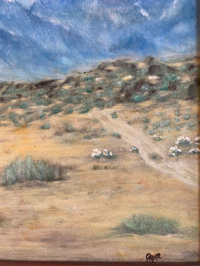 Vintage Painting of Desert Landscape - Signed