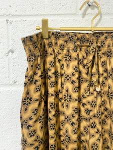 Gold and Black Floral Comfy Pants (22W)