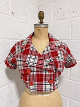 Load image into Gallery viewer, Plaid Crop Short Sleeve Jacket
