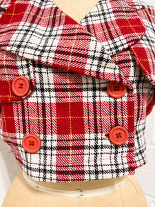 Plaid Crop Short Sleeve Jacket