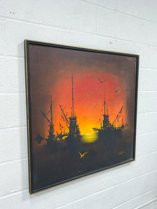 Oil Painting of Ships