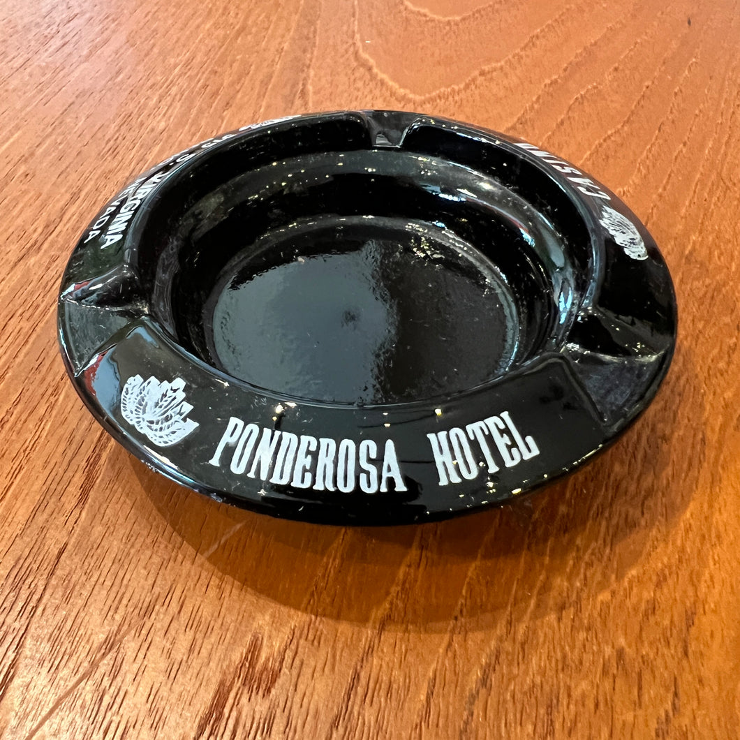 Ponderosa Hotel and Casino Black Ashtray