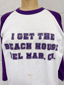 “I Get The Beach House” Extra Long Baseball Tee (XL)