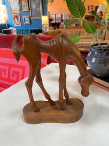 Vintage “Rocinante” Hand Carved Wooden Sculpture