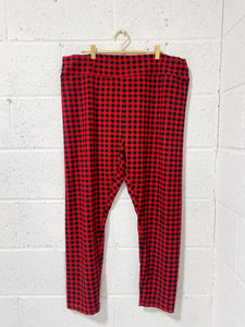 Red and Black Checkered Stretchy Pants (4X)