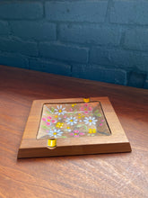 Load image into Gallery viewer, Wood and Floral Enamel Ashtray/Catchall
