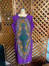 Load image into Gallery viewer, Purple Dashiki Dress with Raw Cut Sleeves (14)
