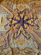 Load image into Gallery viewer, Large Brown and Gold Paisley Scarf
