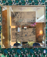 Load image into Gallery viewer, Chinoiserie Accent Mirror w Watercolor Motif
