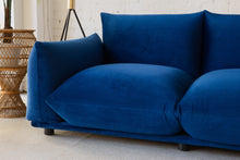 Load image into Gallery viewer, Miguel Two Seater Sofa in Deep Blue Velvet
