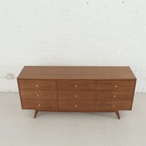 Hansen Nine Drawer Walnut Dresser