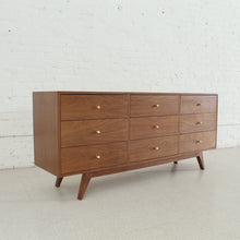 Load image into Gallery viewer, Hansen Nine Drawer Walnut Dresser
