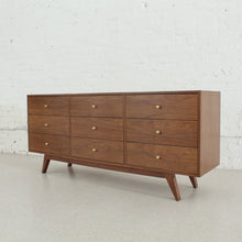 Load image into Gallery viewer, Hansen Nine Drawer Walnut Dresser
