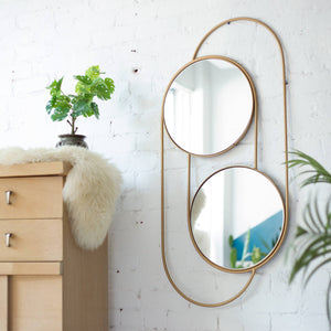 Gold Double Round Mirror