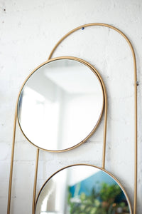 Gold Double Round Mirror