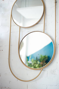 Gold Double Round Mirror