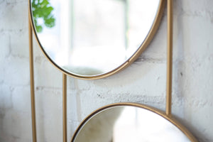 Gold Double Round Mirror