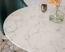 Load image into Gallery viewer, Daisy Faux Marble 40 in Dining Table, White
