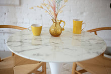 Load image into Gallery viewer, Daisy Faux Marble 28 in Cafe Table, White
