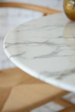 Load image into Gallery viewer, Daisy Faux Marble 28 in Cafe Table, White
