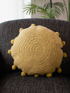 Green Knitted Pillow