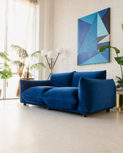 Load image into Gallery viewer, Miguel Two Seater Sofa in Deep Blue Velvet
