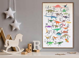 Dinosaur Alphabet, Print Framed