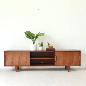 Low Profile Walnut Media Credenza