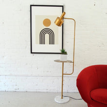 Load image into Gallery viewer, Janae Gold and Marble Table Floor Lamp
